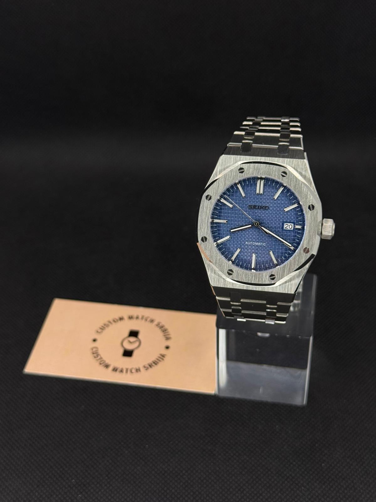 SILVER ROYAL OAK BLUE DIAL MOD